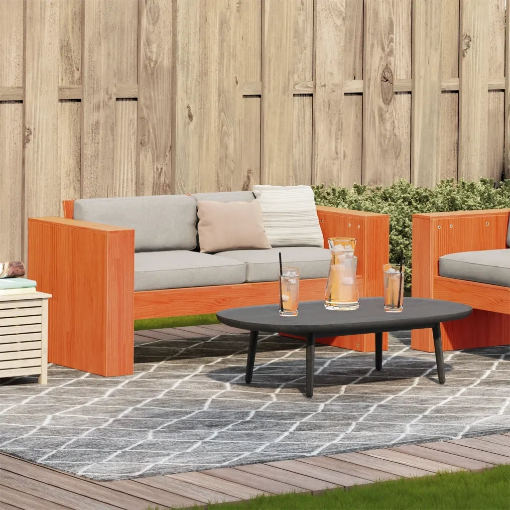 Divano Giardino 2 Posti Marrone Cera 134x60x62 cm Massello Pino 844625
