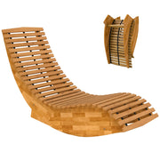 Lettino da giardino in legno di acacia pieghevole con design a doghe ergonomico ¨C zephmum ¨C 60x156x77 cm