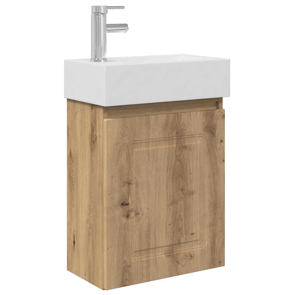 Mobile bagno con rubinetto Rovere Artigianale