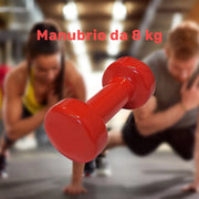 Trade Shop - Manubrio Singolo 8 Kg In Vinile Allenamento Esercizi Casa Palestra Workout Fit -