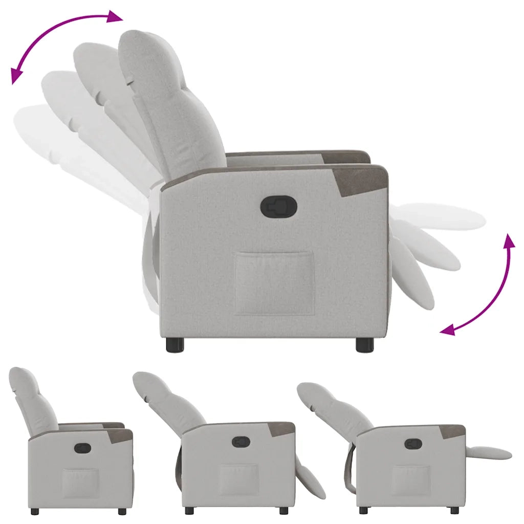Poltrona Reclinabile in Tessuto Grigio Nuvola 4104838