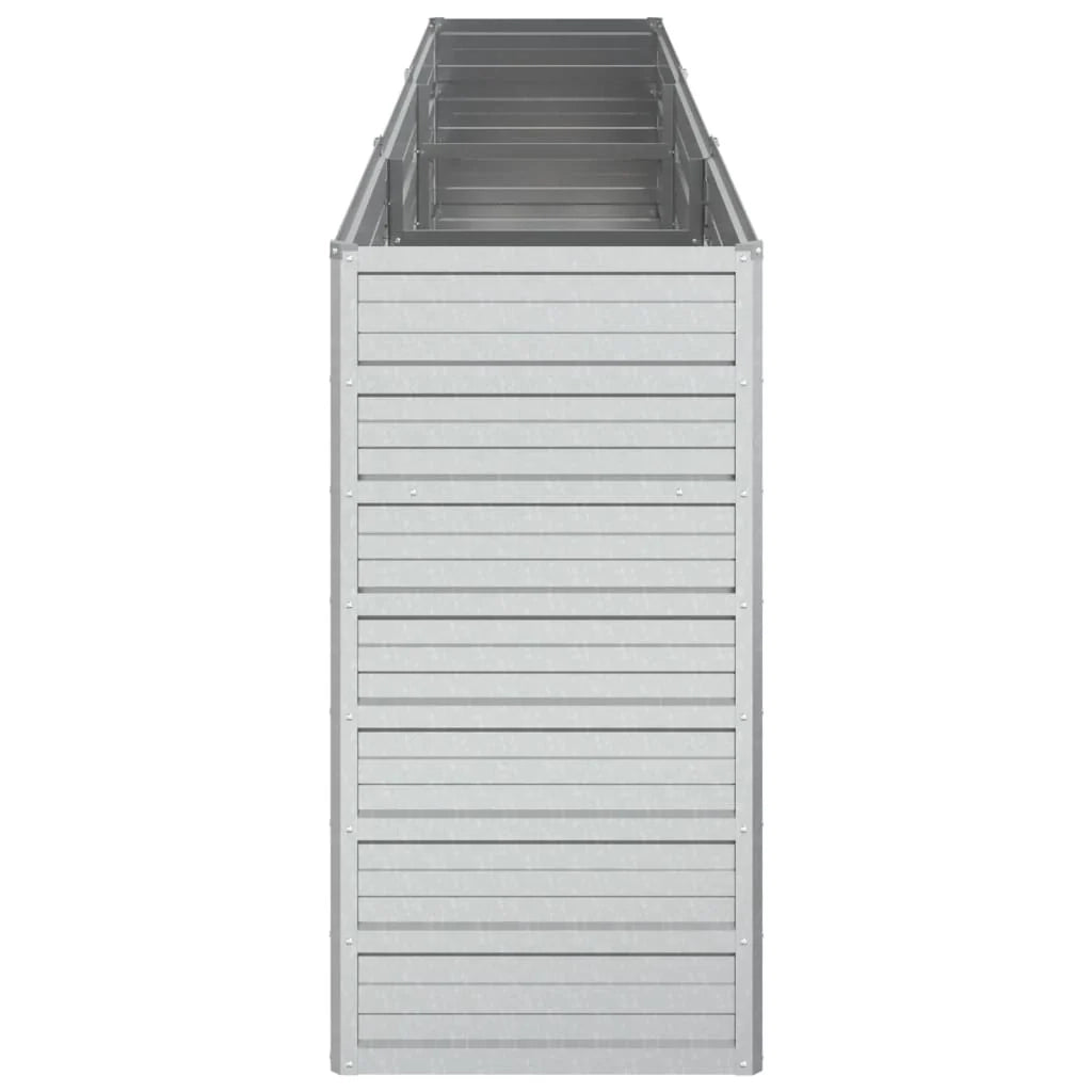 Fioriera rialzata per piante fiori patio giardino 240 x 40 x 77 cm acciaio zincato argento 02_0039411