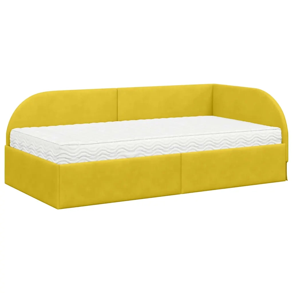Struttura Letto Angolare con Materasso 2 pcs Giallo Velluto 3394200