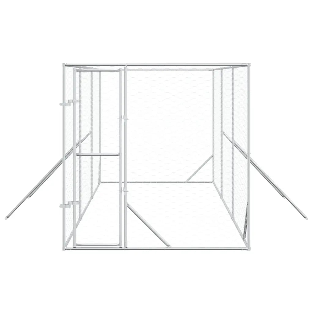 Cuccia per Cani da Esterno Argento 2x6x2 m Acciaio Zincato 3190452