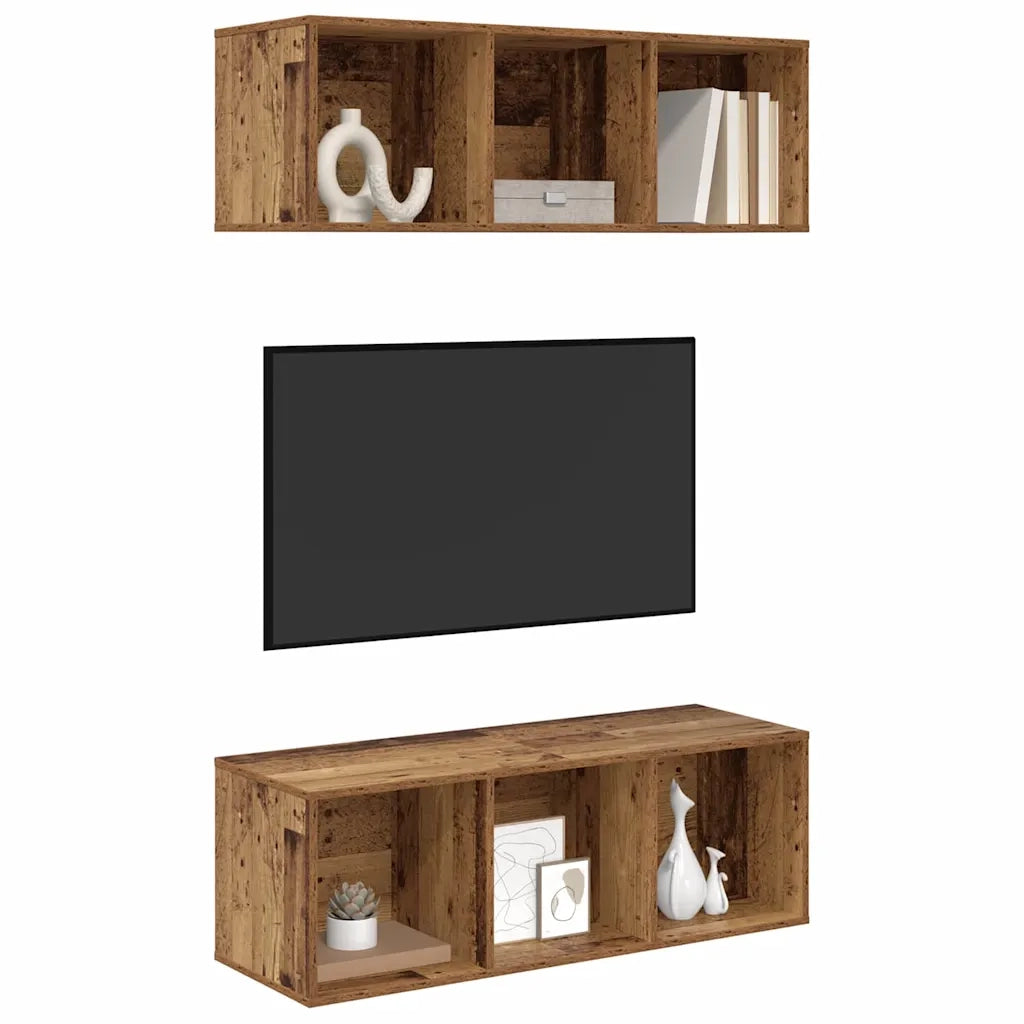 Set mobile TV 2 pcs Legno vecchio 37 x 37 x 107 cm 3393573