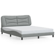 Letto matrimoniale | Letto per adulti | Giroletto senza Materasso Hvar Grigio Chiaro 160x200 cm Tessuto