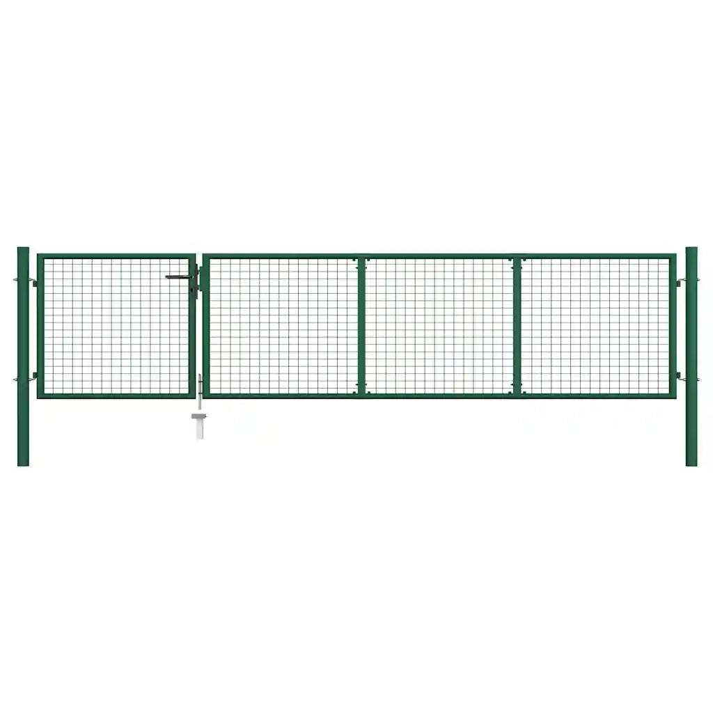 Cancello di Recinzione in Acciaio 350x75 cm Verde cod mxl 42412