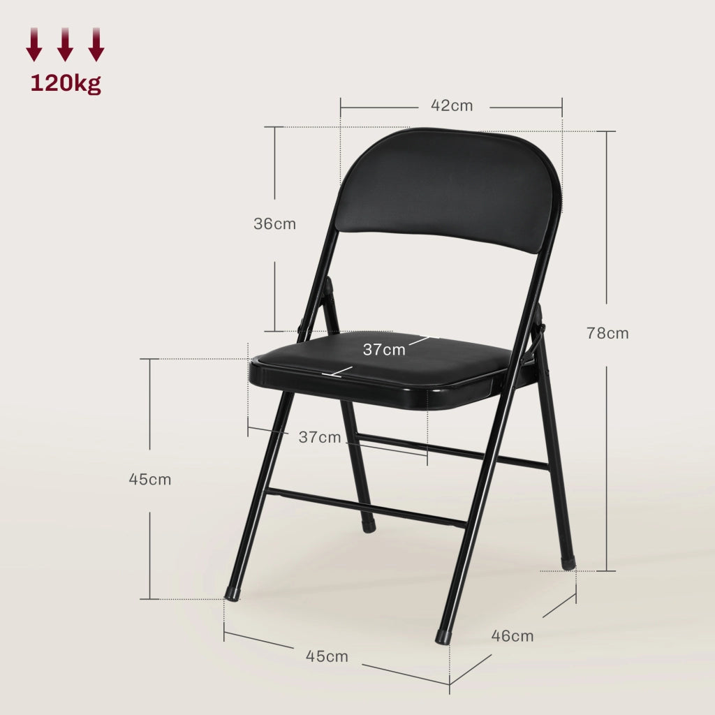 Sedia da Ufficio Abatibile ¨C Zephmum ¨C Struttura in Acciaio 45x46x78 cm Nero