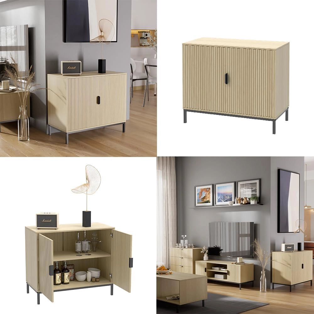 Cassettiera Lennox, Rovere, 80 x 45 cm con 2 porte