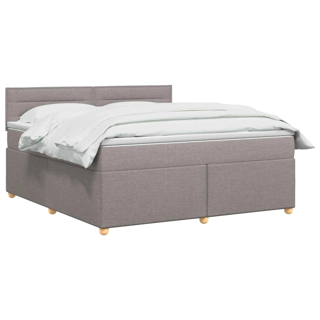 Letto box spring con materasso Tortora 140 x 200 cm Tessuto 3450969