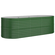 Fioriere | Cassetta per fiori | Letto Giardino Acciaio Zincato 224x80x68 cm Verde
