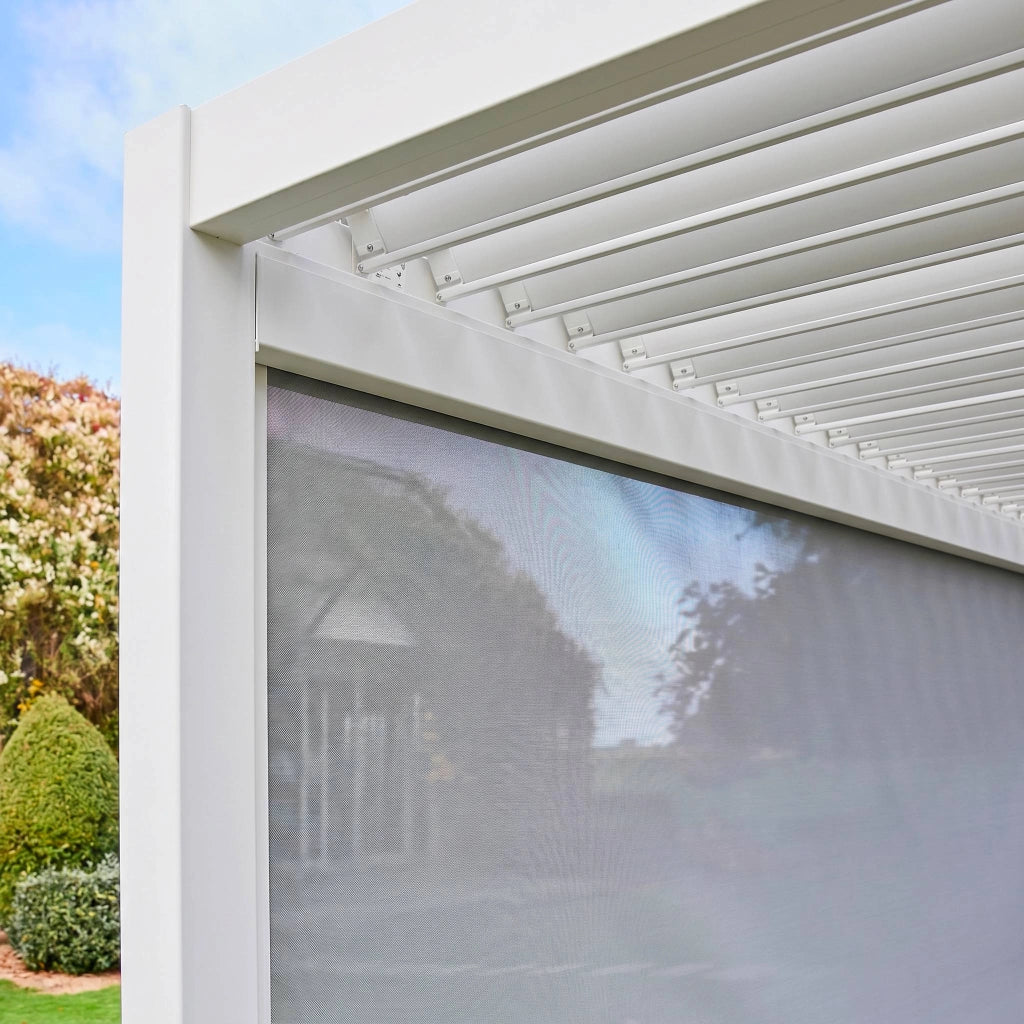 tenda laterale avvolgibile alluminio e textilene per pergola, 4m ,