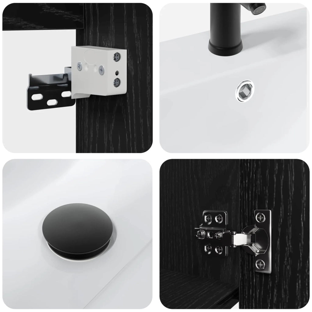 Mobile bagno con rubinetto Rovere Nero 42 x 40 x 74,5 cm