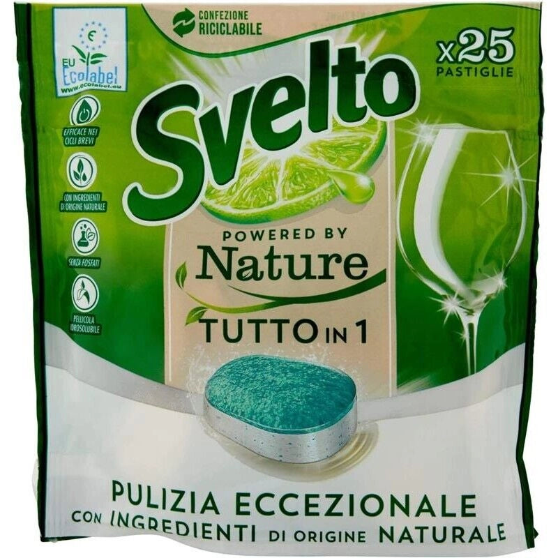 SVELTO TUTTO IN 1 PASTIGLIE PER LA LAVASTOVIGLIE IN CONFEZIONE DA 25 PEZZI