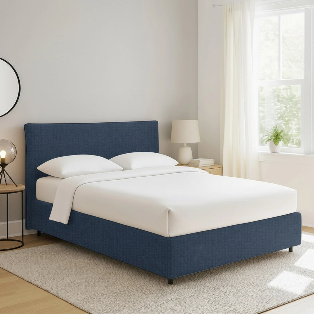 Altrincham, Letto Piazza e Mezza Sfoderabile Made in Italy, blu