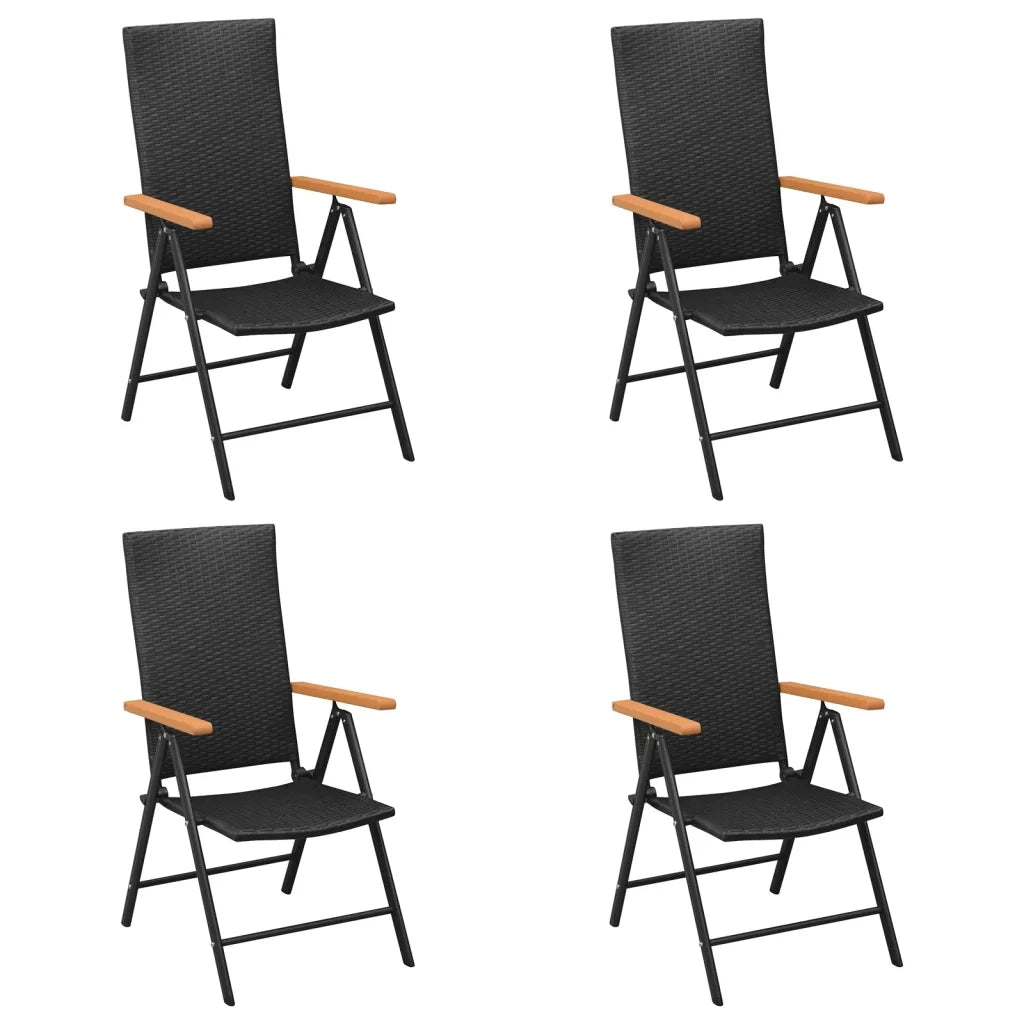 Set da Pranzo da Giardino 5 pz Nero e Marrone in Polyrattan cod mxl 41295