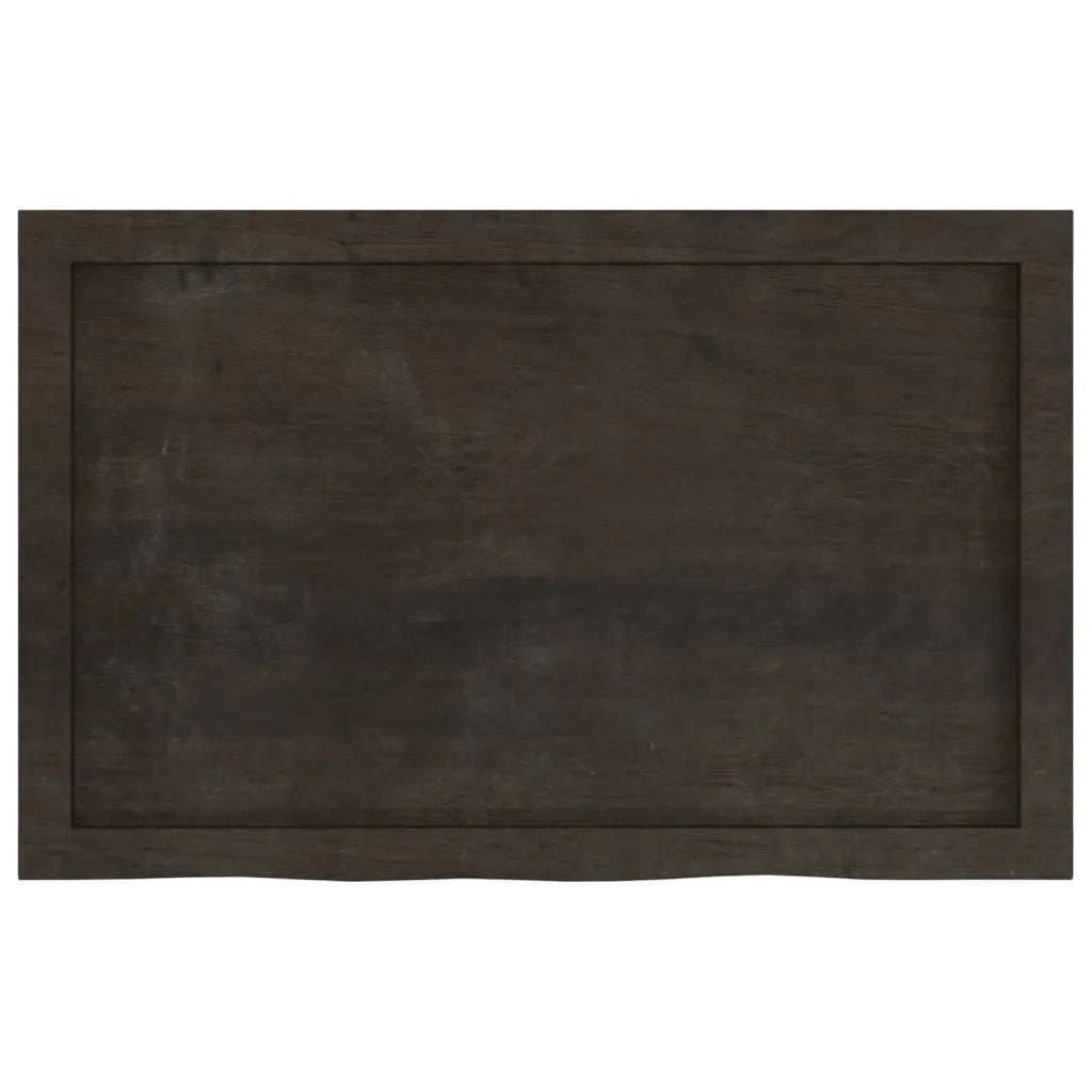 Piano Tavolo Marrone 80x50x(2-6) cm Rovere Massello Trattato 3156421