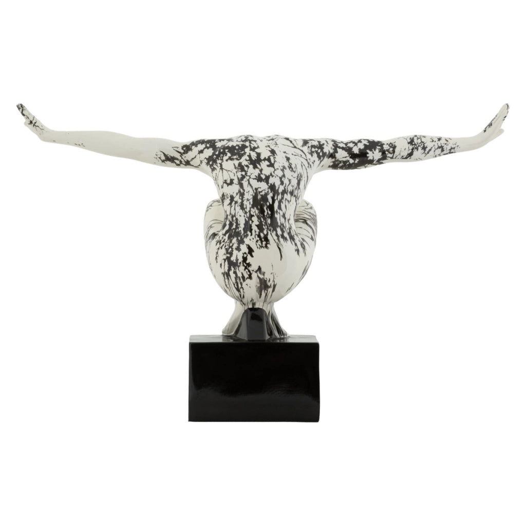 Scultura Ginnasta in poliresina bianco e nero