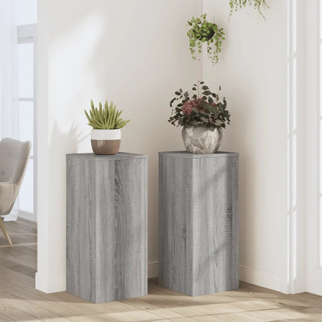 Supporti per piante | Sostegno per piante 2 pz Grigio 30x30x70 cm in Multistrato