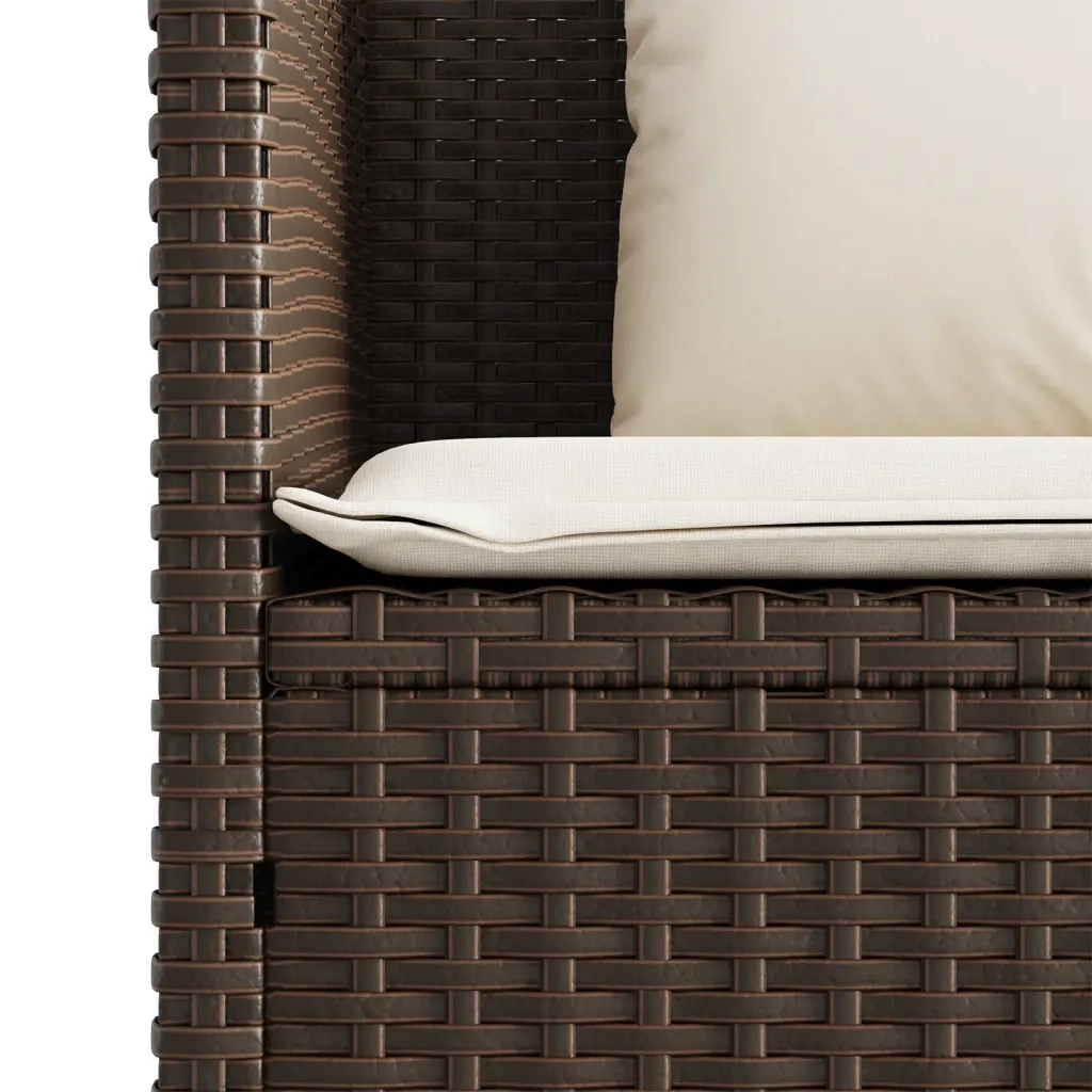 Panca da Giardino con Cuscini Marrone in Polyrattan 365772
