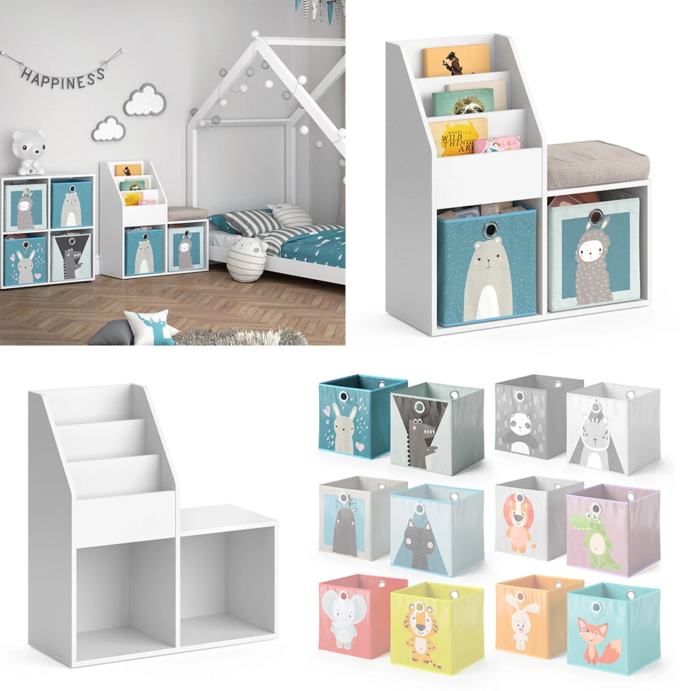 Vicco Libreria bambini Bianco 30.9 x 79 cm Mini, con 2 scatole pieghevoli opt.6