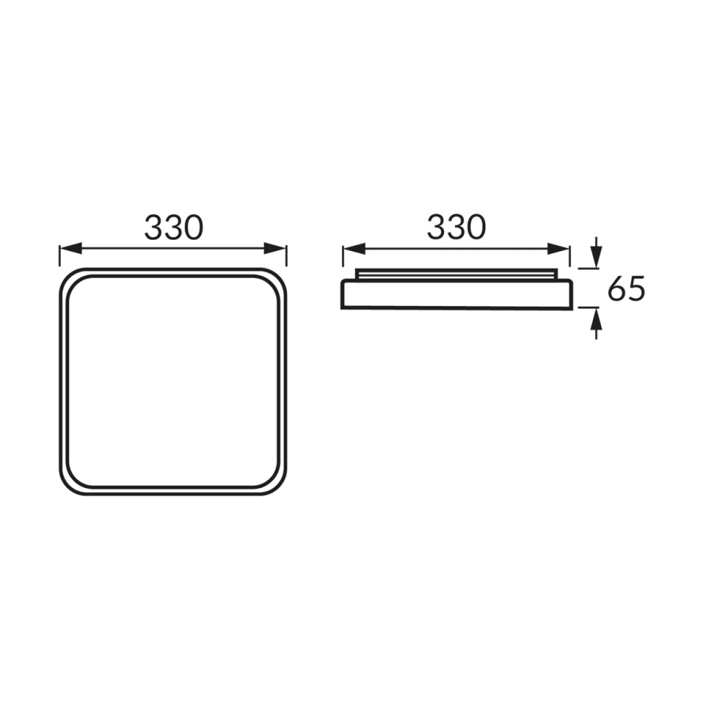 Plafoniera bagno LED 24W 4100K 33cm quadrata rovere Struhm