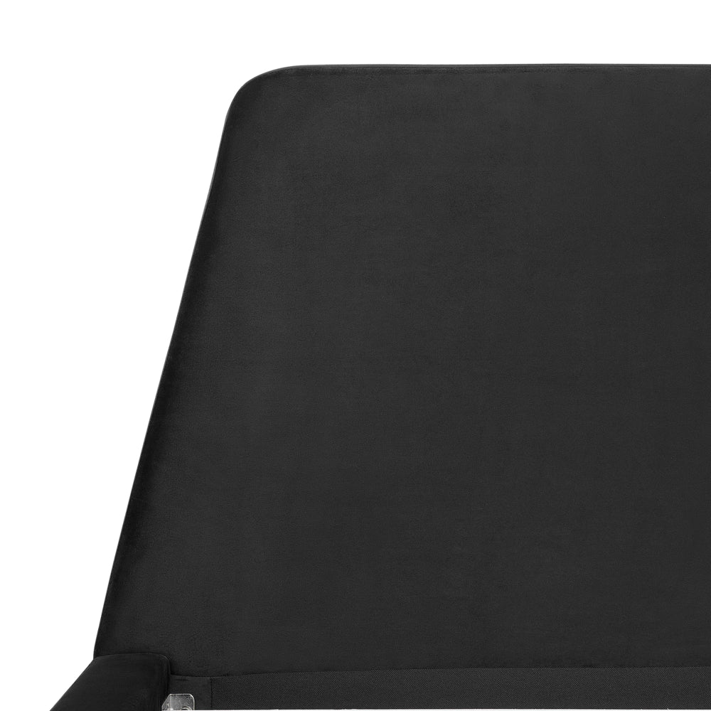Struttura del letto in velluto Nero con gambe in legno chiaro 180 x 200 cm retrò