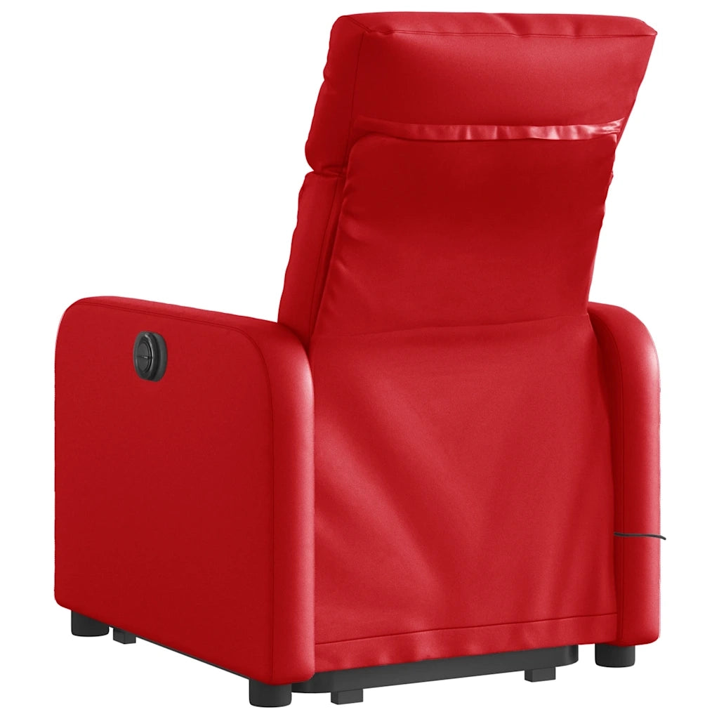 Poltrona Alzapersona Reclinabile Elettrica Rossa in Similpelle 3206775