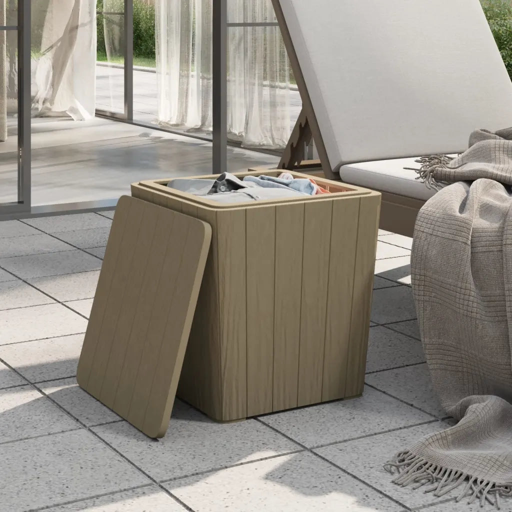 Tavolo da Giardino con Coperchio Polipropilene Marrone Chiaro 364153