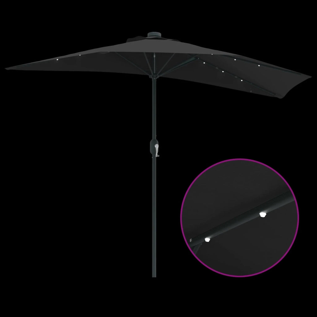 Ombrello da giardino Nero 294 x 150 x 224 cm 42003273