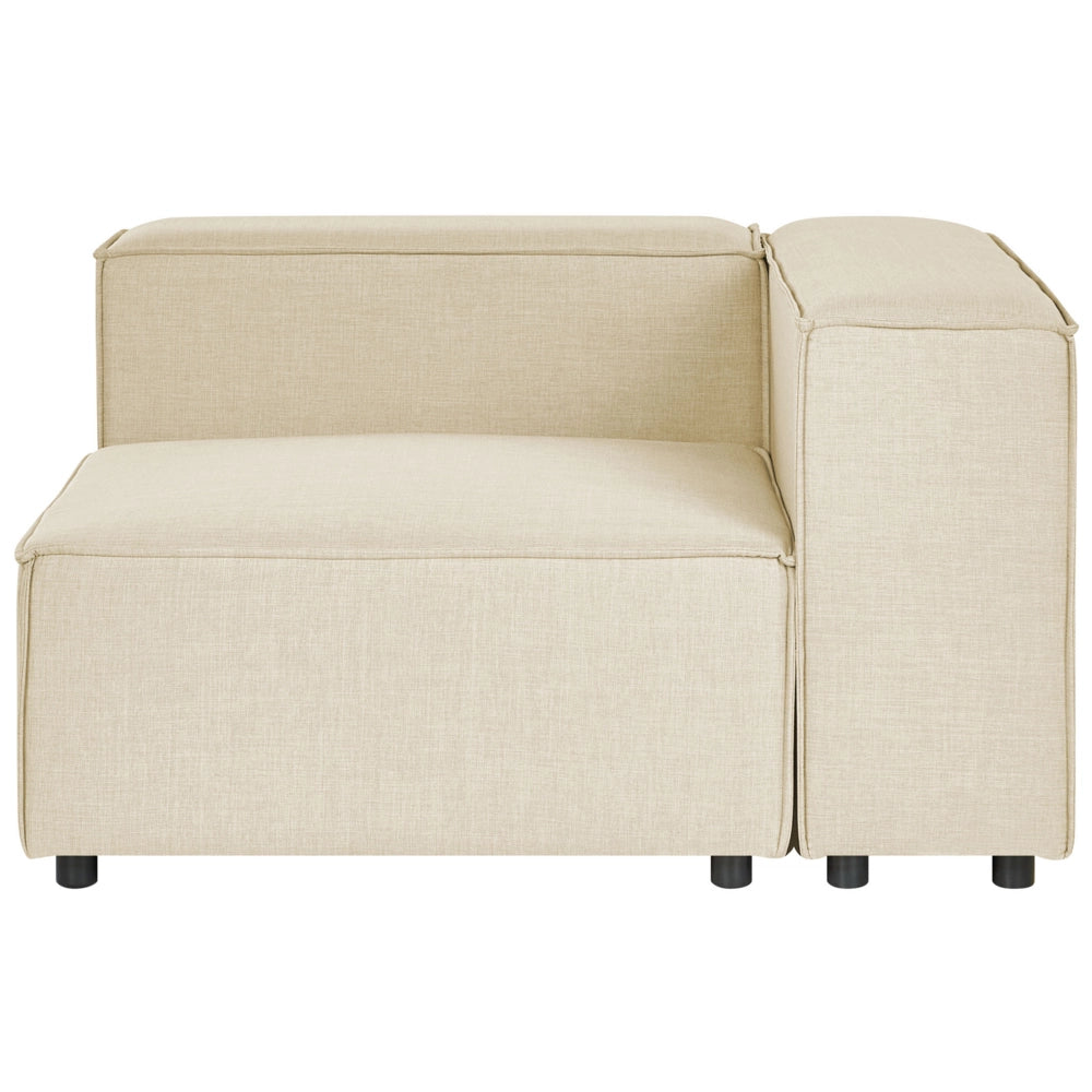 Divano modulare a destra Divano angolare componibile a 2 posti in lino beige con gambe nere Soggiorno moderno