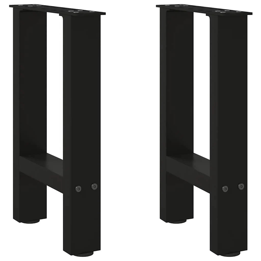 Set di 2 gambe moderne regolabili per tavolino da caffè 38 x 42-43 cm in acciaio nero 02_0057516