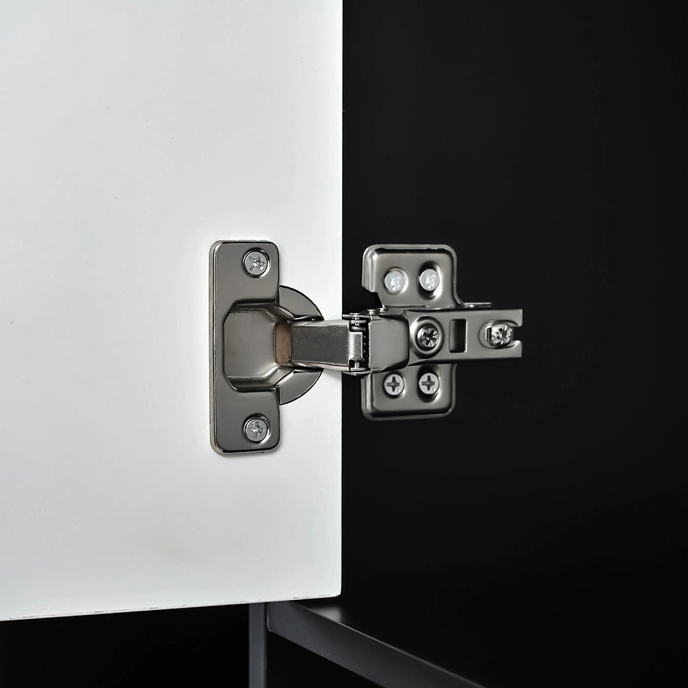 Armadio per ingresso compatto - Xylo - 105x185x40 cm - Bianco e nero - 2 ante, 6 scomparti, appendiabiti, cassetto