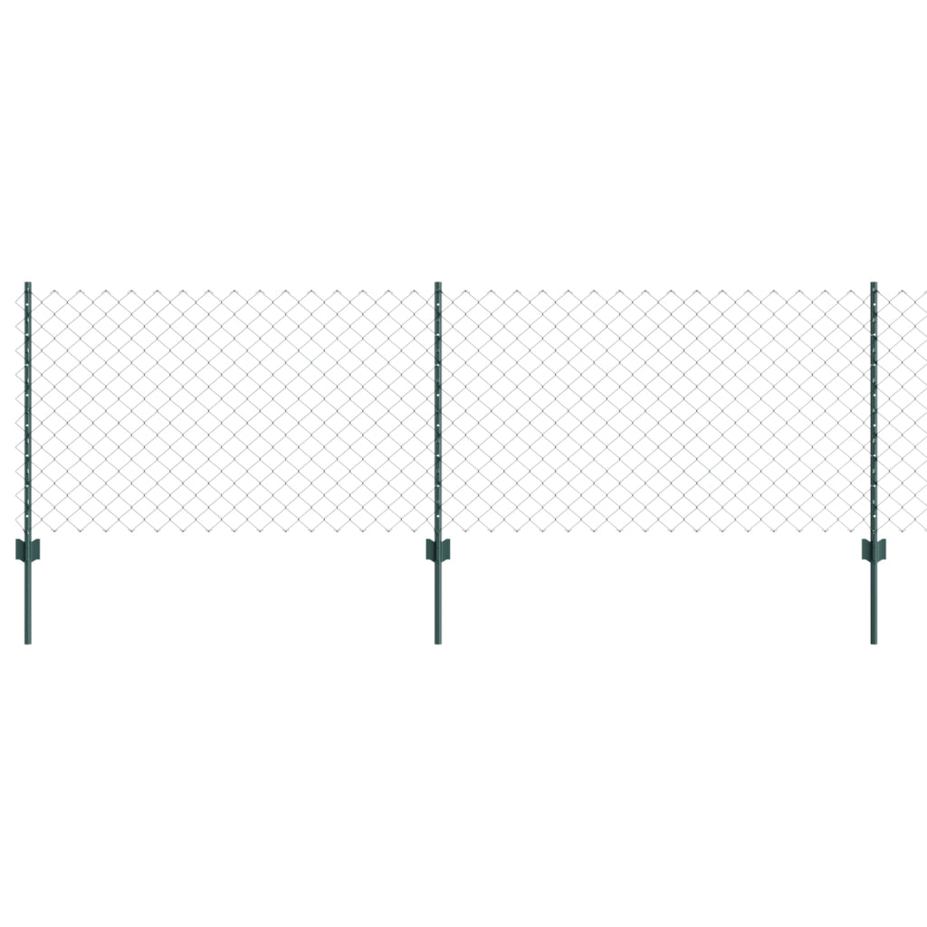 Recinzione a Maglie con 10 Post U Verde 0.8x10 m Acciaio