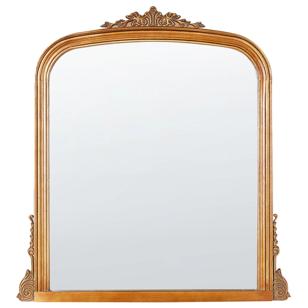 Specchio da parete in MDF dorato 75 x 78 cm Specchio decorativo da parete in stile vintage da appendere.