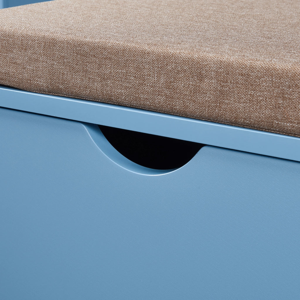 Panca Portascarpe Colwyn con Cuscino Scarpiera con Seduta Imbottita 80 x 40 x 45 cm - Blu [en.casa]