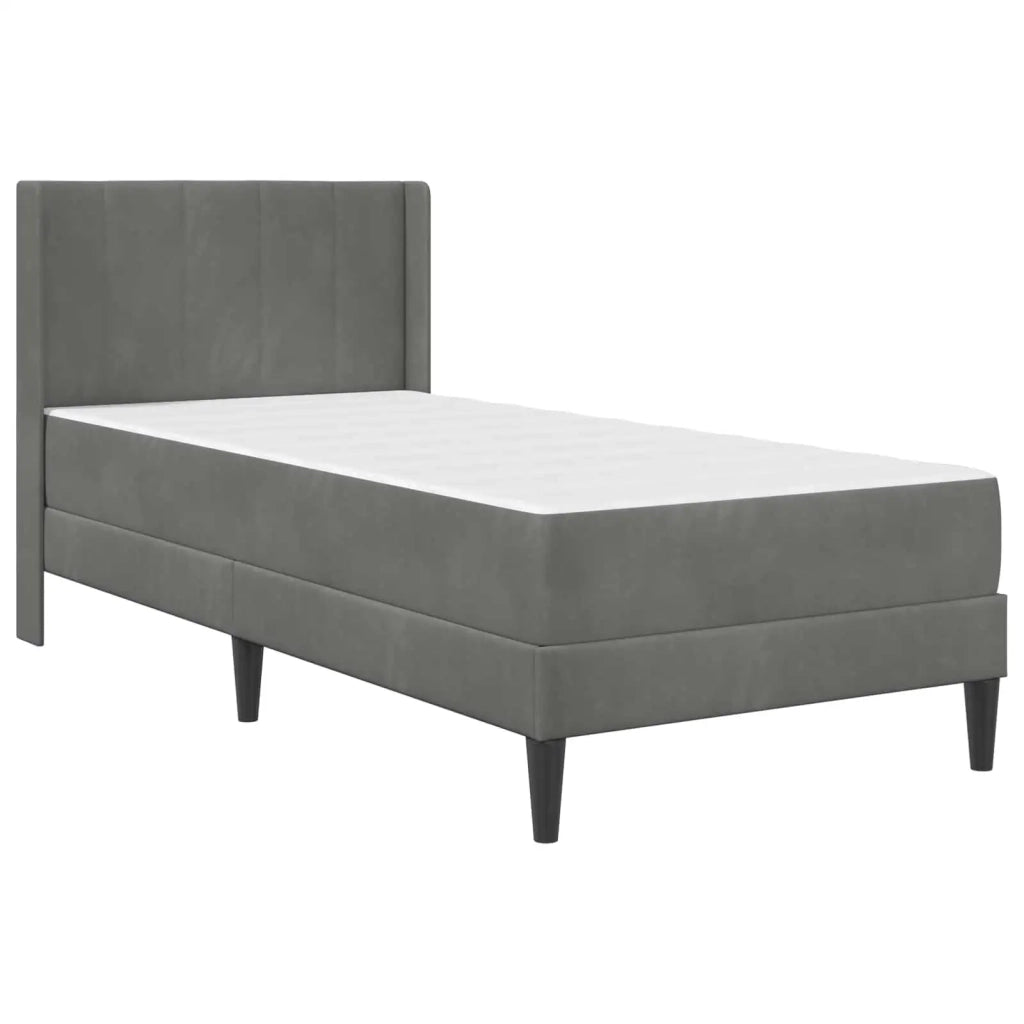 Struttura letto con materasso Grigio Scuro 100 x 200 cm Velluto 3414844