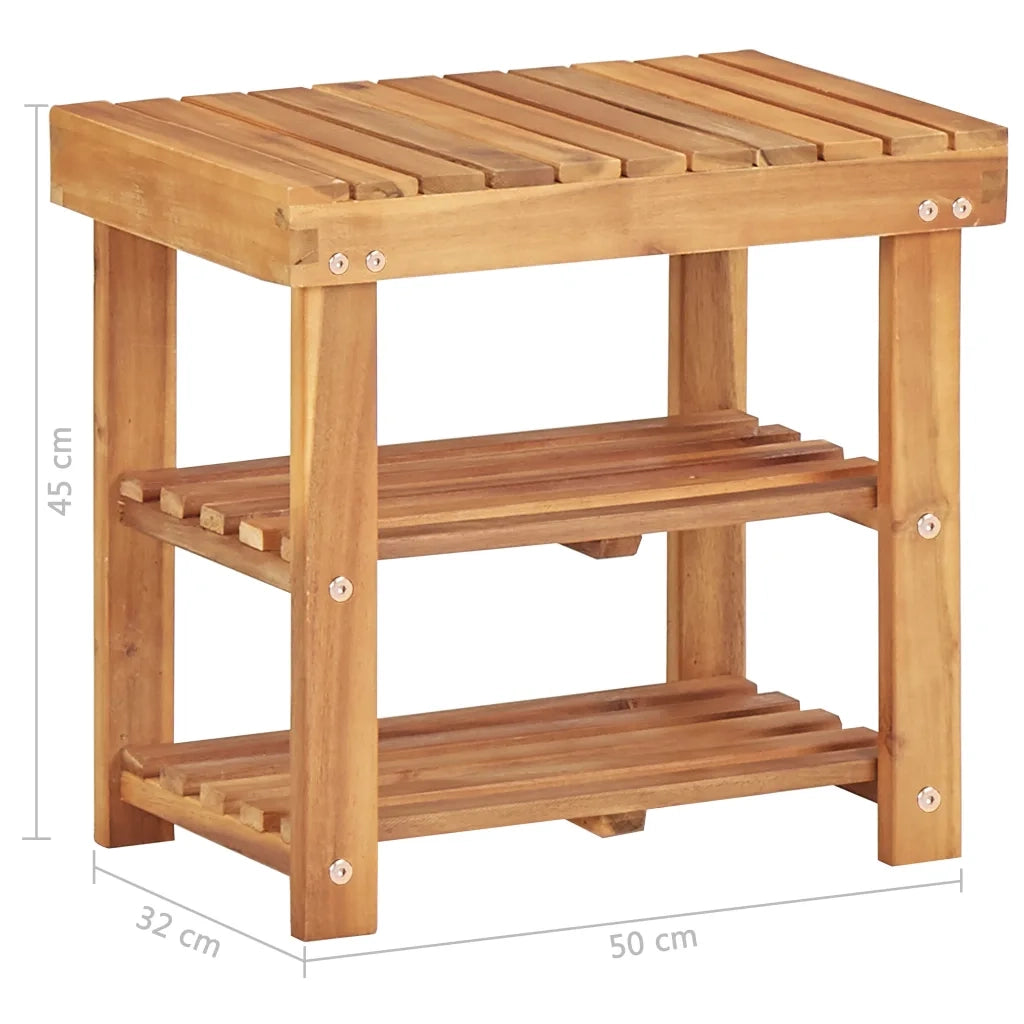 Scarpiera 50x32x45 cm in Legno Massello di Acacia 45929