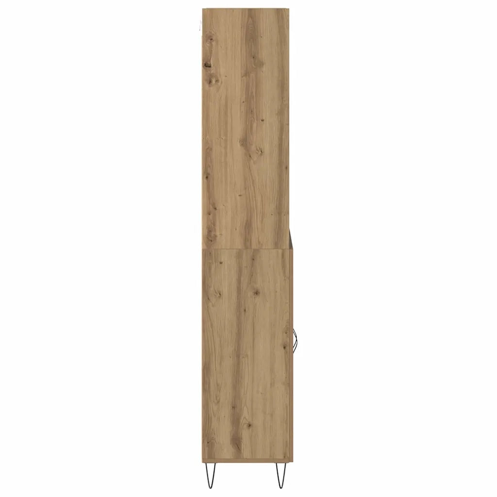 Credenza 2 pcs Rovere artigianale Legno multistrato 3403172