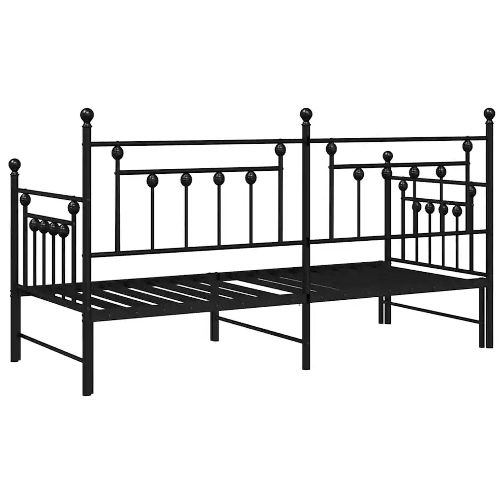 Struttura per letto di giorno Nero 75 x 190 cm Acciaio 42002663
