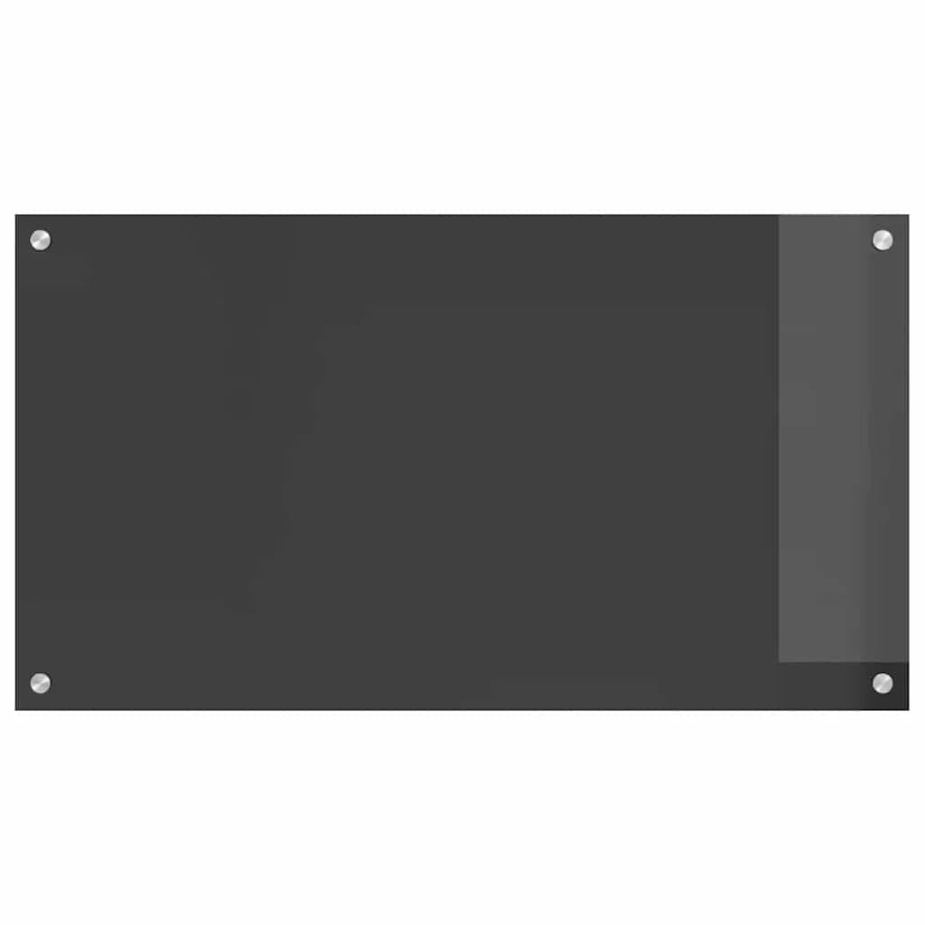 Set di 2 paraschizzi da cucina moderni ed eleganti 90 x 50 cm resistenti al calore in vetro temperato grigio scuro 02_0056245