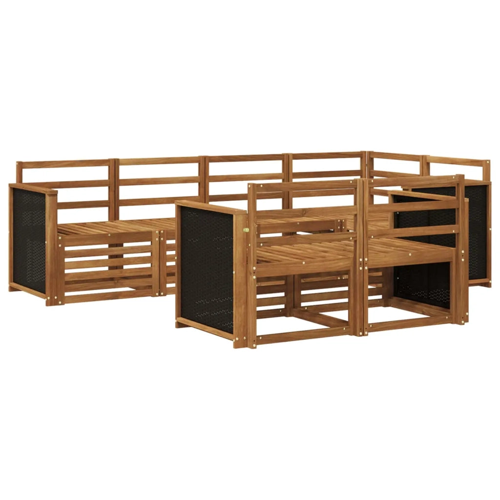 Set divano sezionale 6 pcs Naturale Legno di Acacia Massello