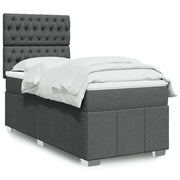 vidaXL Giroletto a Molle con Materasso Grigio Scuro 100x200 cm Tessuto