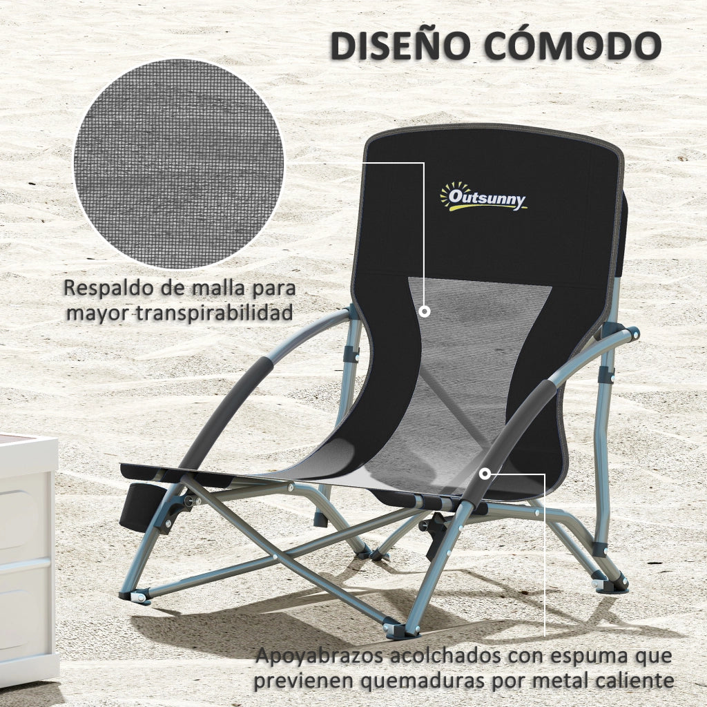 Sedia da giardino pieghevole ¨C zephmum ¨C 2 pezzi, nero, 58x55x62 cm