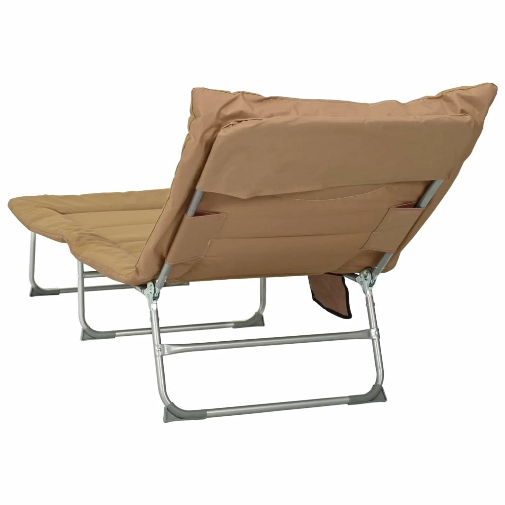 Lettino prendisole pieghevole con cuscino 2 pz Beige 42032386
