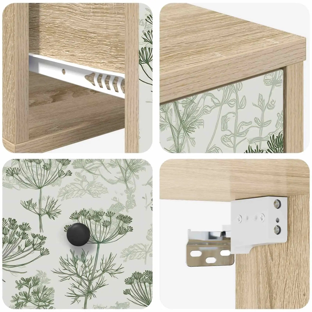 Mobiletto da comodino a parete GOTHA Rovere Sonoma 8007505