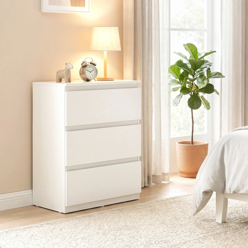 Cassettiera moderna 3 cassetti ¨C Xylo ¨C bianco per camera da letto