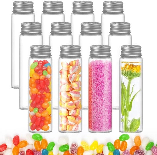 Collezione di boccette di plastica 12 pezzi - 110 ml - chiusura a vite - impermeabile - BPA-free - per uso in hydrocultura/snoep - boccetta di prova