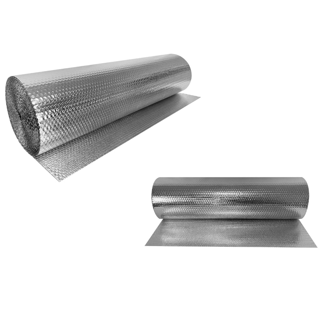 Pellicola Isolante Termica 1x30m, 3-4mm, Doppia in Alluminio per Riscaldamento, Isolamento, Riflettente per Radiatore, Pavimento, Parete, Tetto