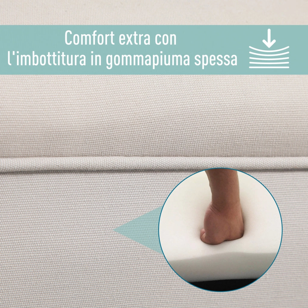 Panca Scarpiera con Braccioli ¨C Zephmum ¨C Grigio Bianco 102x36x51cm